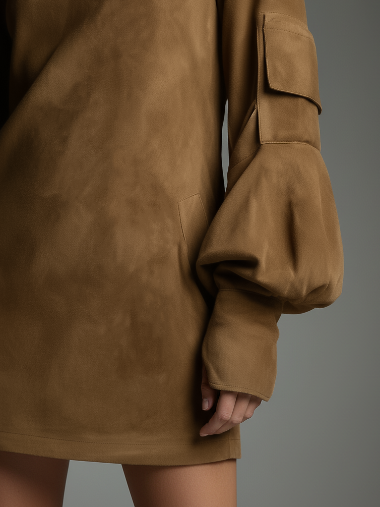 Laura – Modernes Oversize-Rollkragen Minikleid für Damen