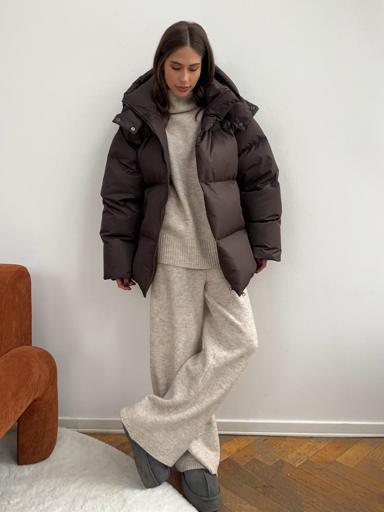 Nadia – Warme Oversize-Daunenjacke für Damen