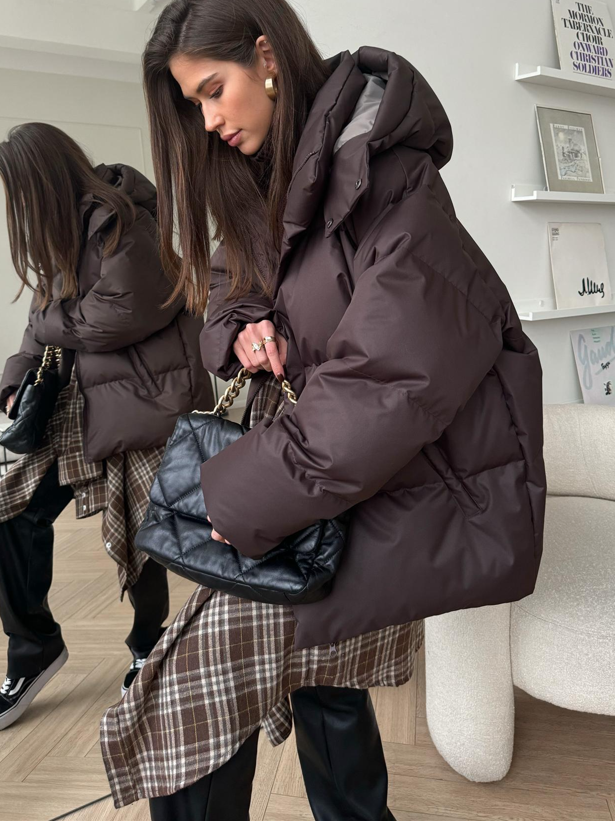 Nadia – Warme Oversize-Daunenjacke für Damen